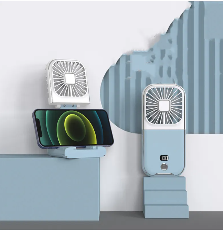 Dual-Mode Travel Fan (Light Blue)