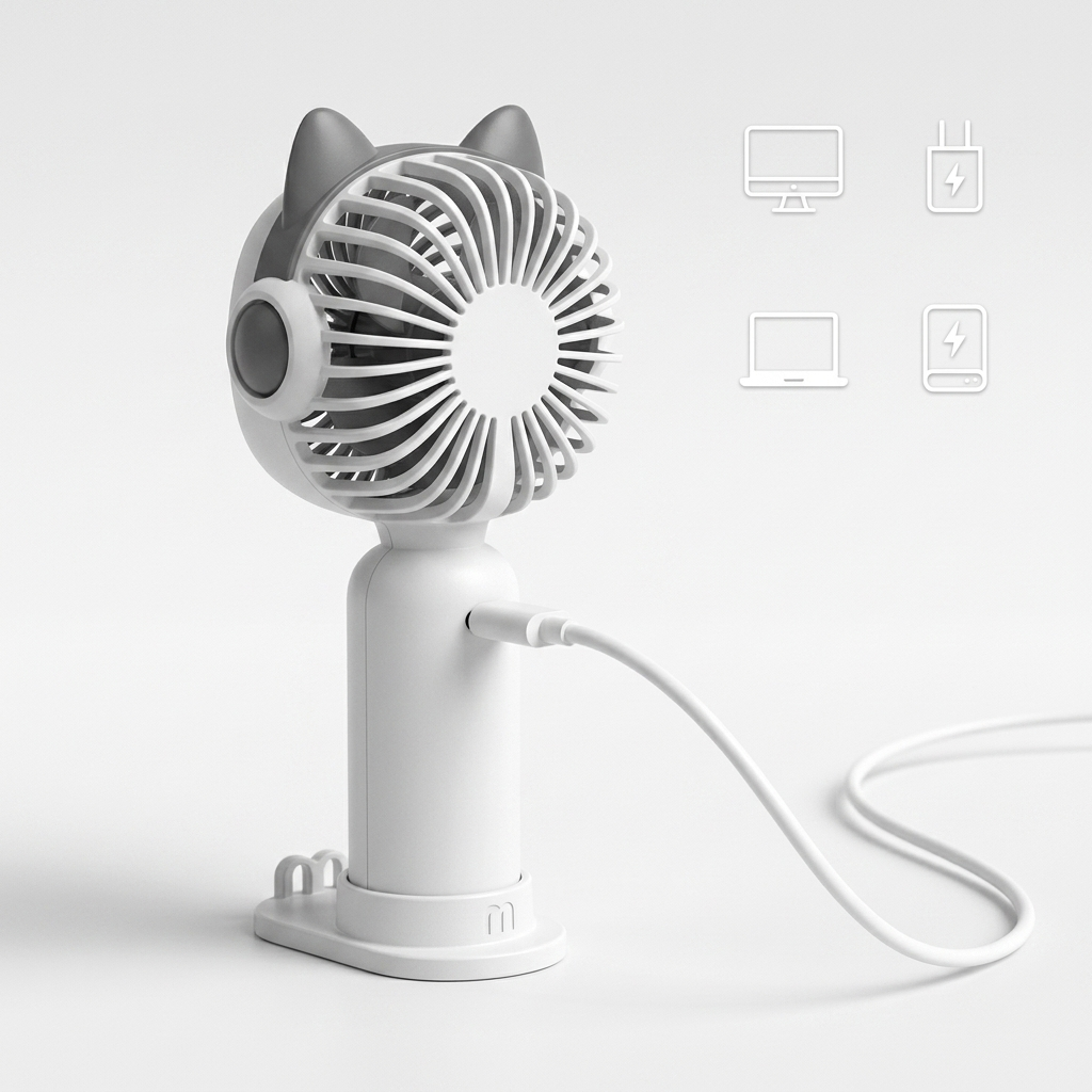 Chic Mini Portable Fan (Ice White)